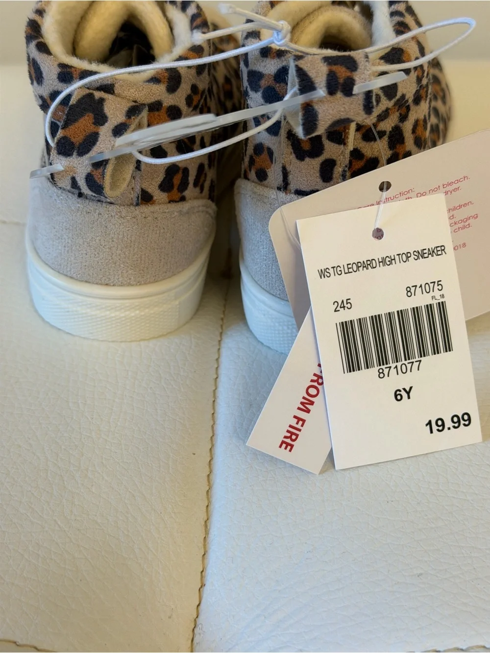 NWT Leopard Print High-Top Baby Sneakers in Beige